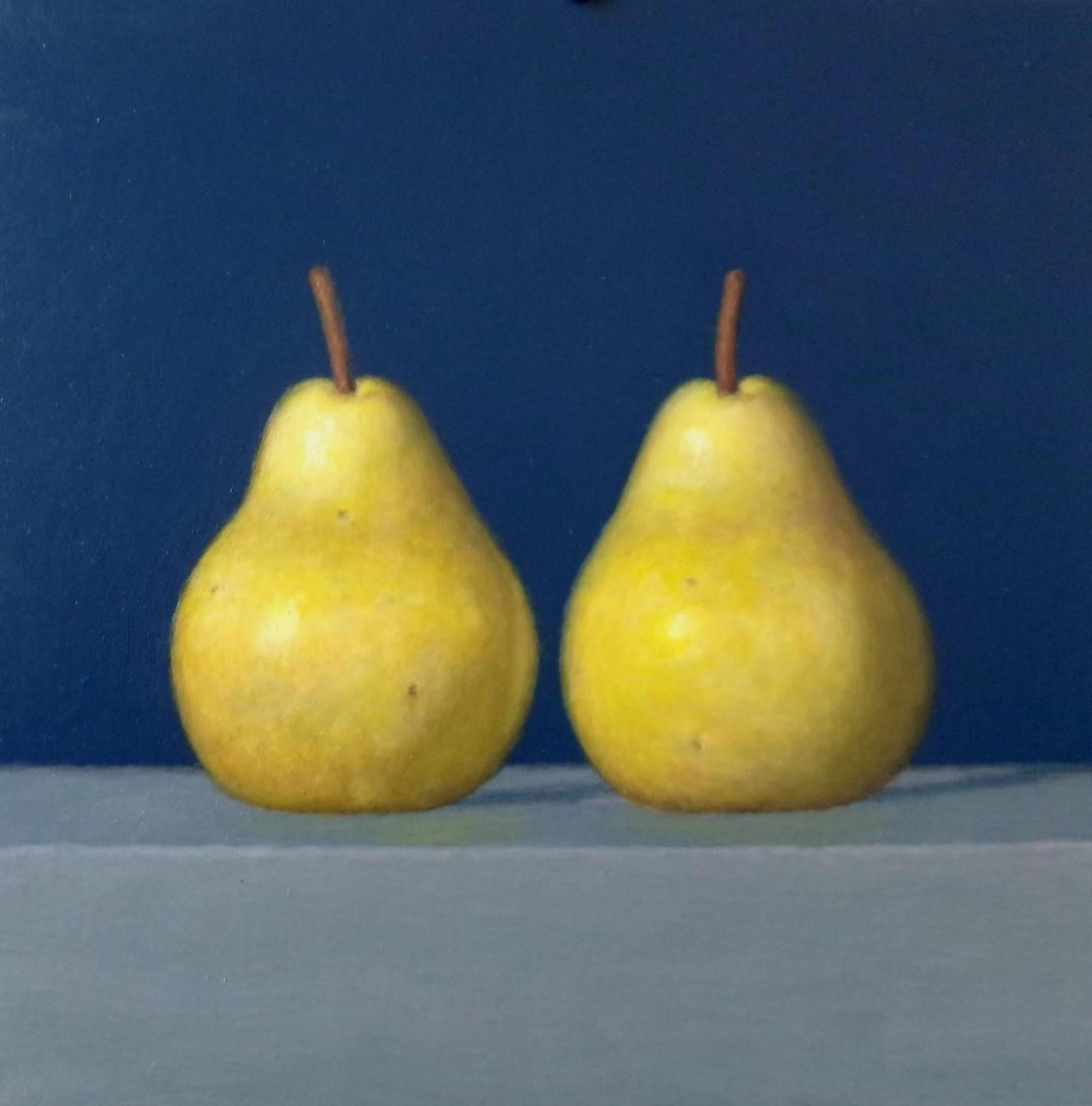 Still-Life Painting di David Harrison - Due pere (2°) Pittura a olio su pannello 12" x 12" Realismo Serie Pittura Piccola