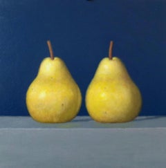 Two Pears (2nd) Oil painting on Panel 12" x 12" Realism Small Painting Series