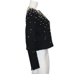 David Hayes Black Jacket w/ Pearls & Rhinestones Circa 1990s