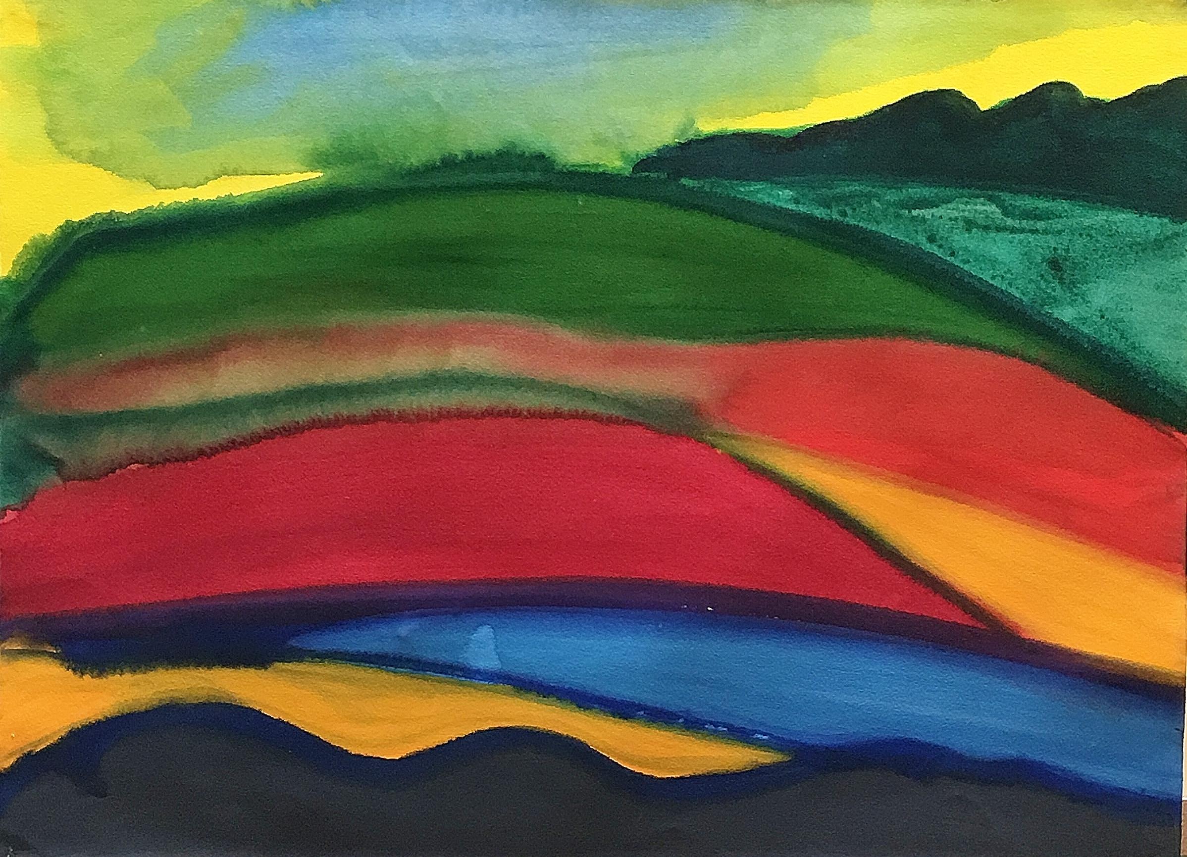 David Hayes Abstract Painting - Hillside Patterns