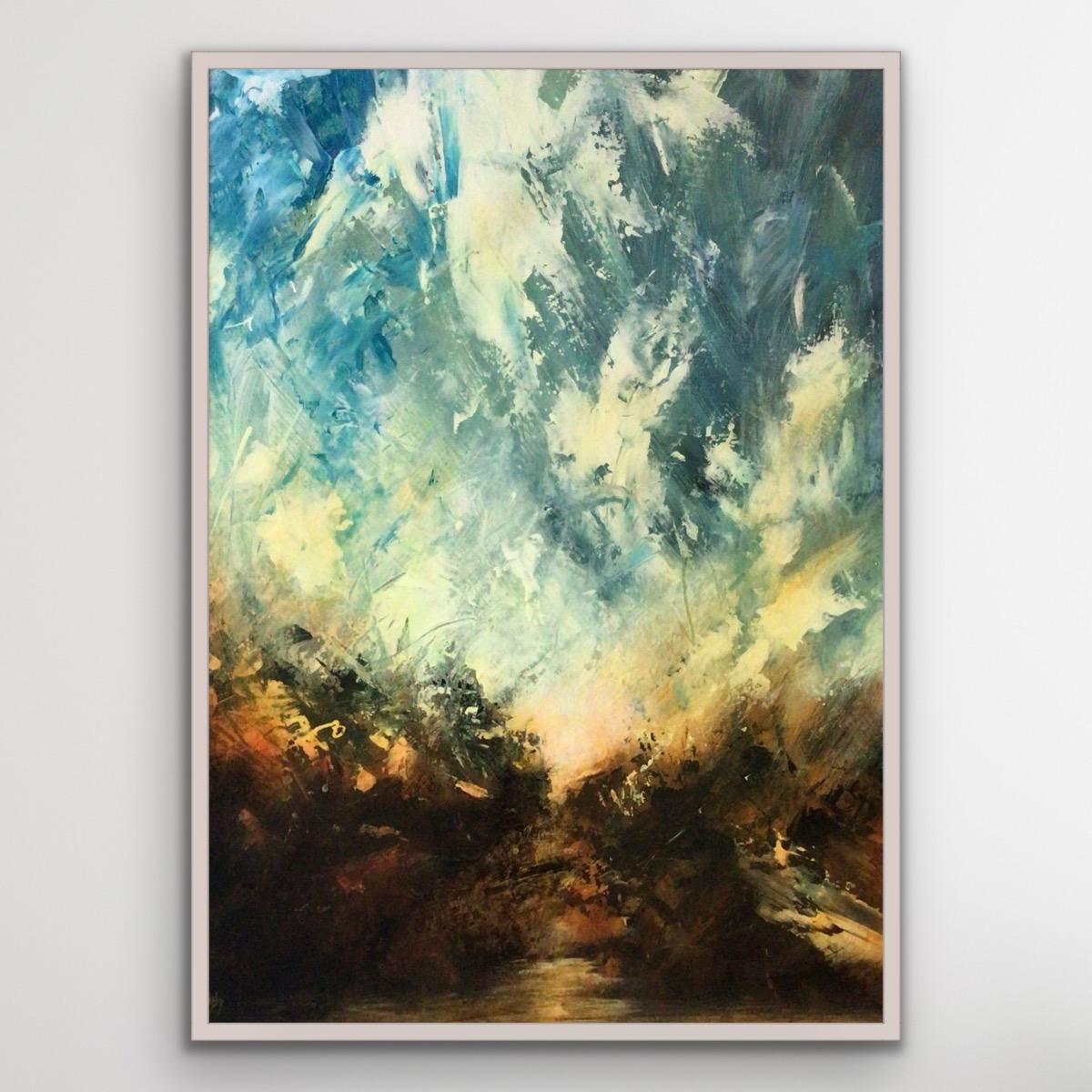 Le ciel, la rivière, la peinture abstraite de paysage contemporain, l'art du paysage marin, l'art du paysage - Impressionnisme Painting par David Hayes