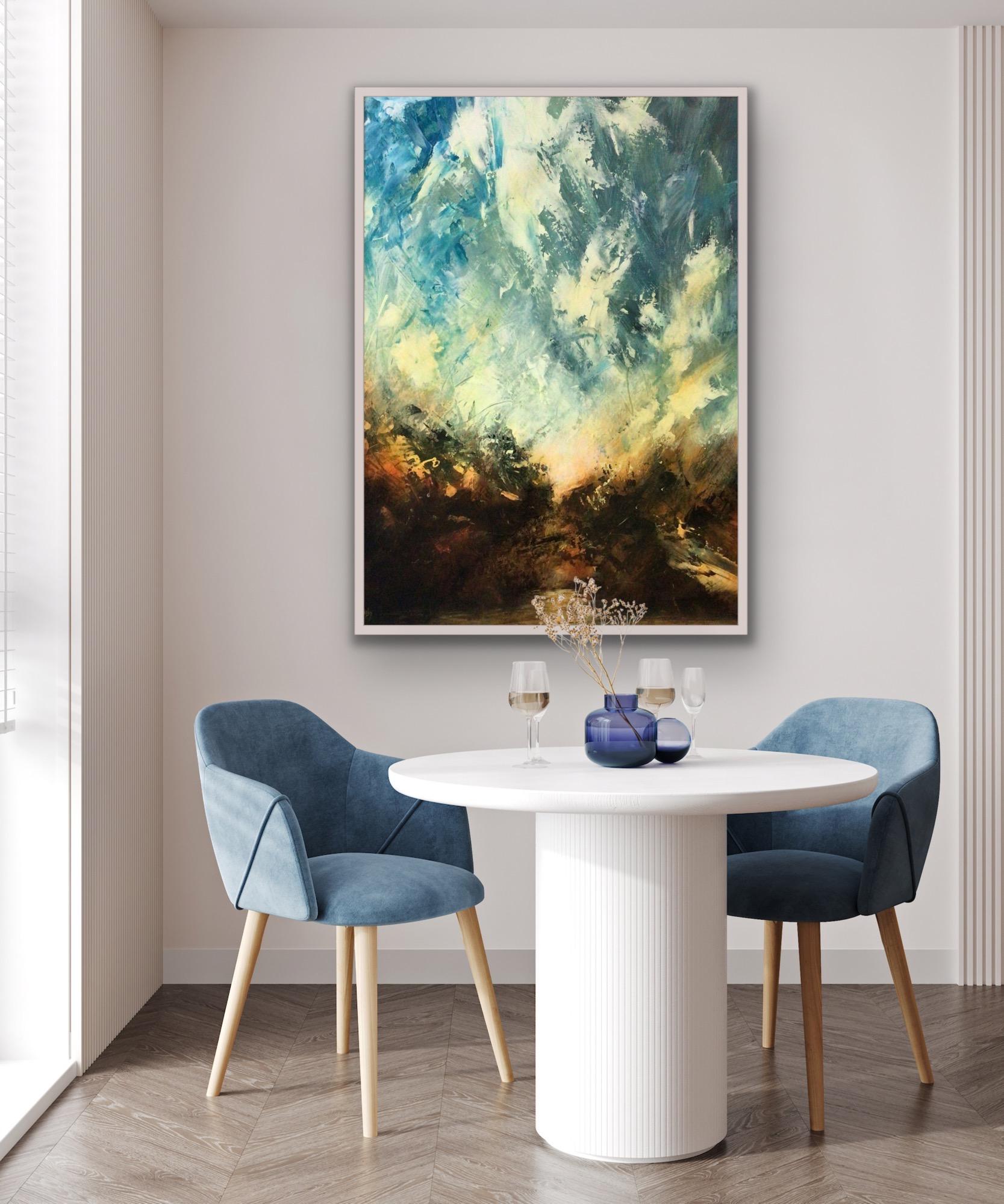 Sky, River, Abstract Contemporary Landscape Painting, Seascape Art, Skyscape Art For Sale 5