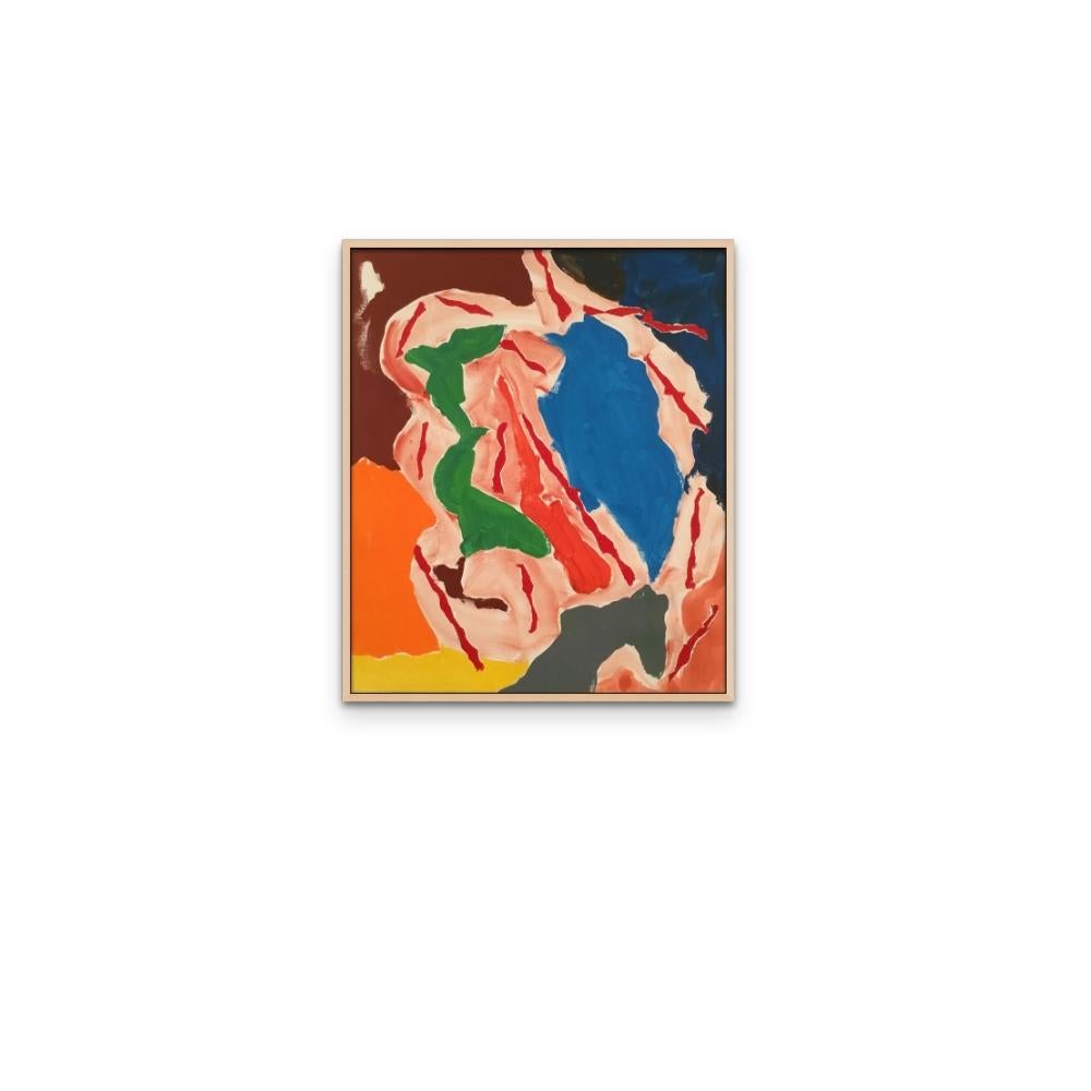 #6 School of Paris, pittura ad olio astratta moderna e contemporanea su tela stirata - Mixed Media Art Astratto di David Headley
