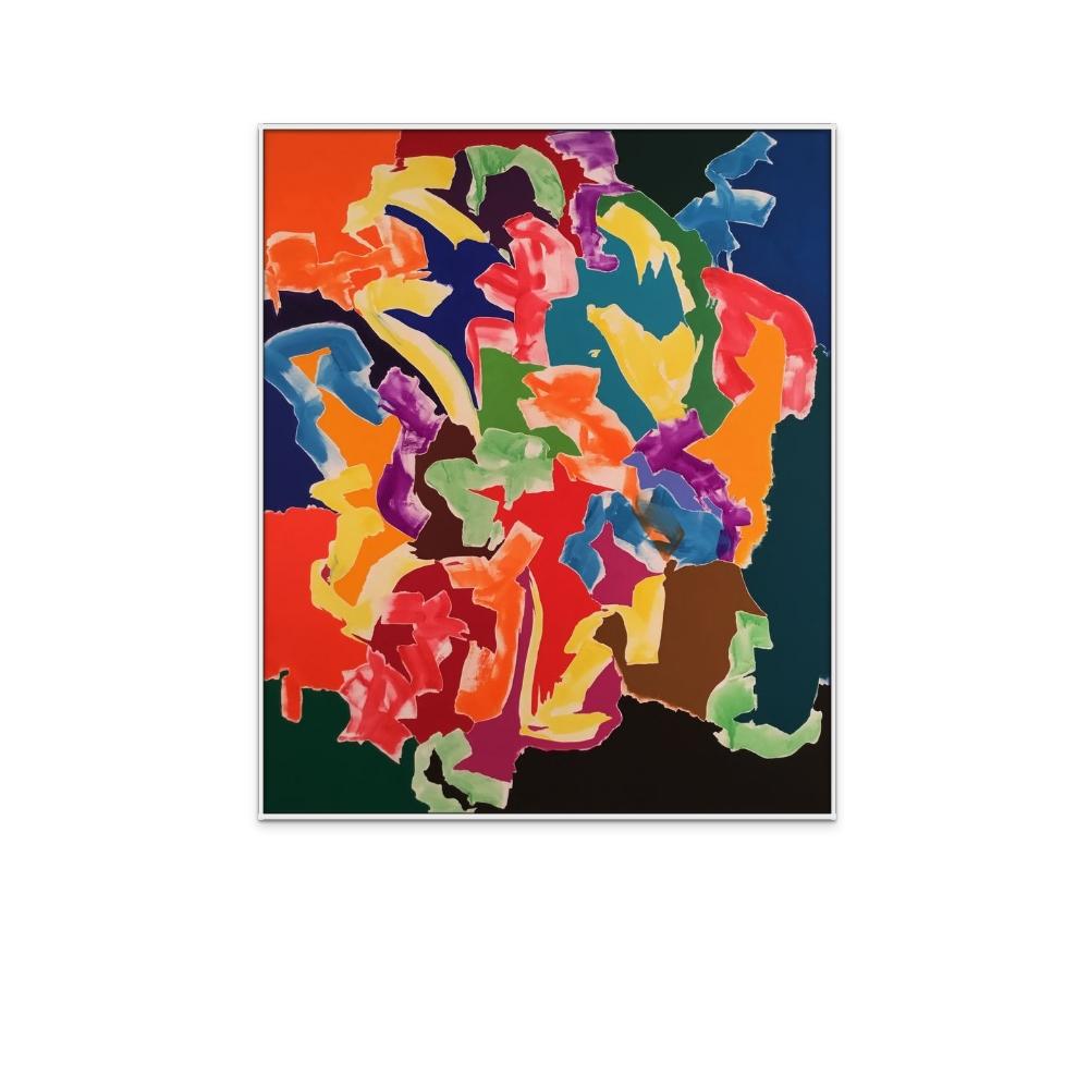 Scuola di Parigi - Pittura a olio astratta moderna e contemporanea di grandi dimensioni - Abstract Painting Arancia di David Headley