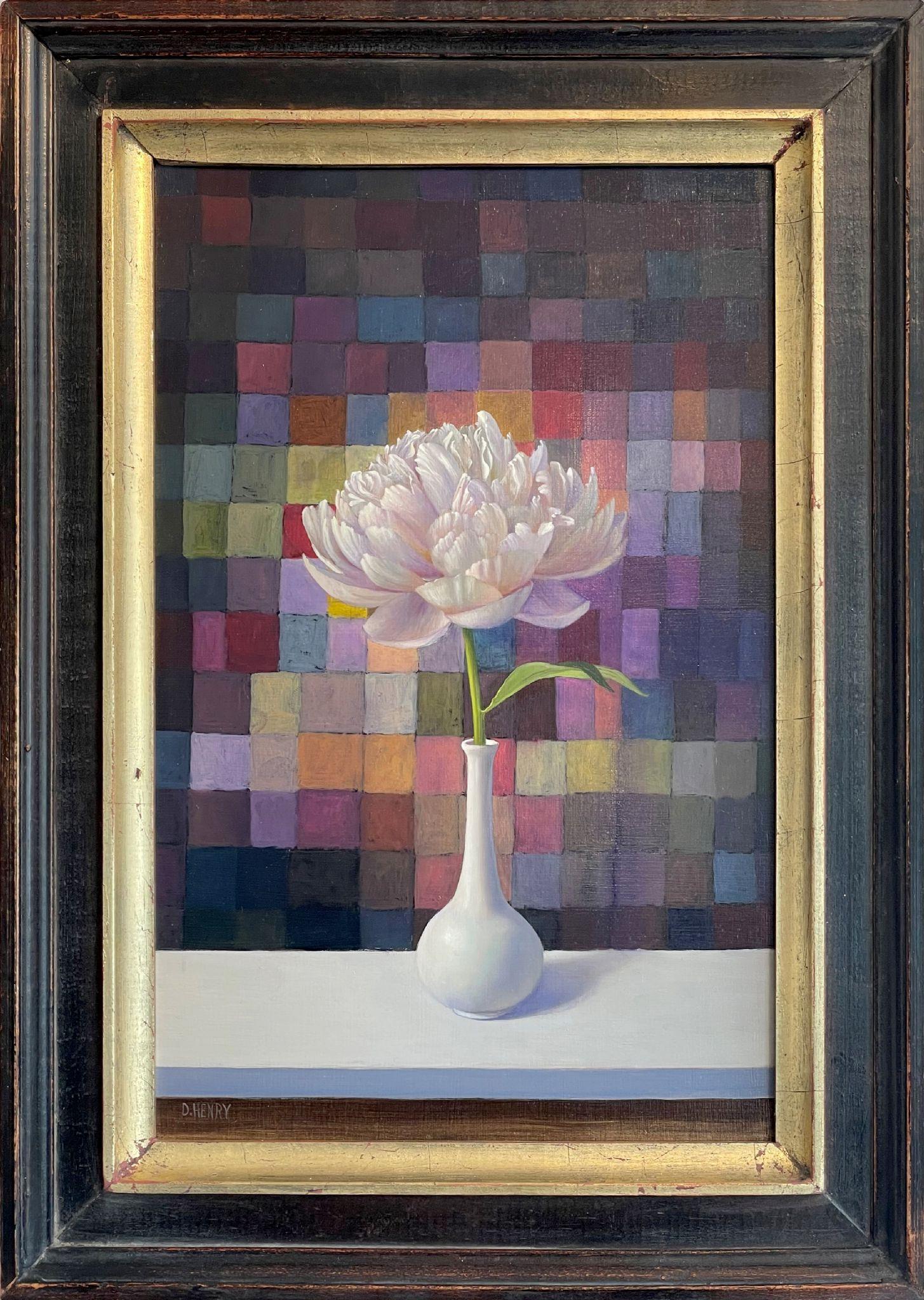Peonía blanca - Painting de David Henry