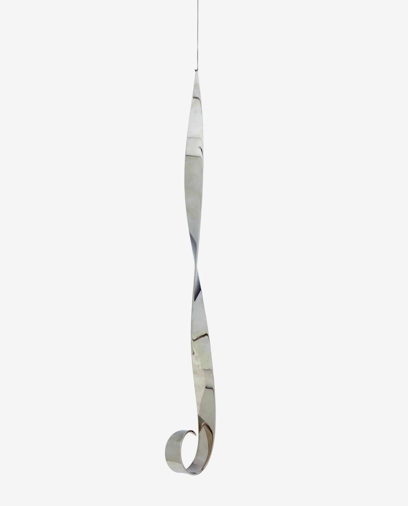 Elijah David Herschler Chromstahl Modernist Free Form Kinetic Ribbon Sculpture