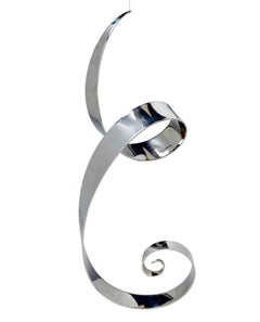 Elijah David Herschler Chrome Steel Modernist Free Form Kinetic Ribbon Sculpture