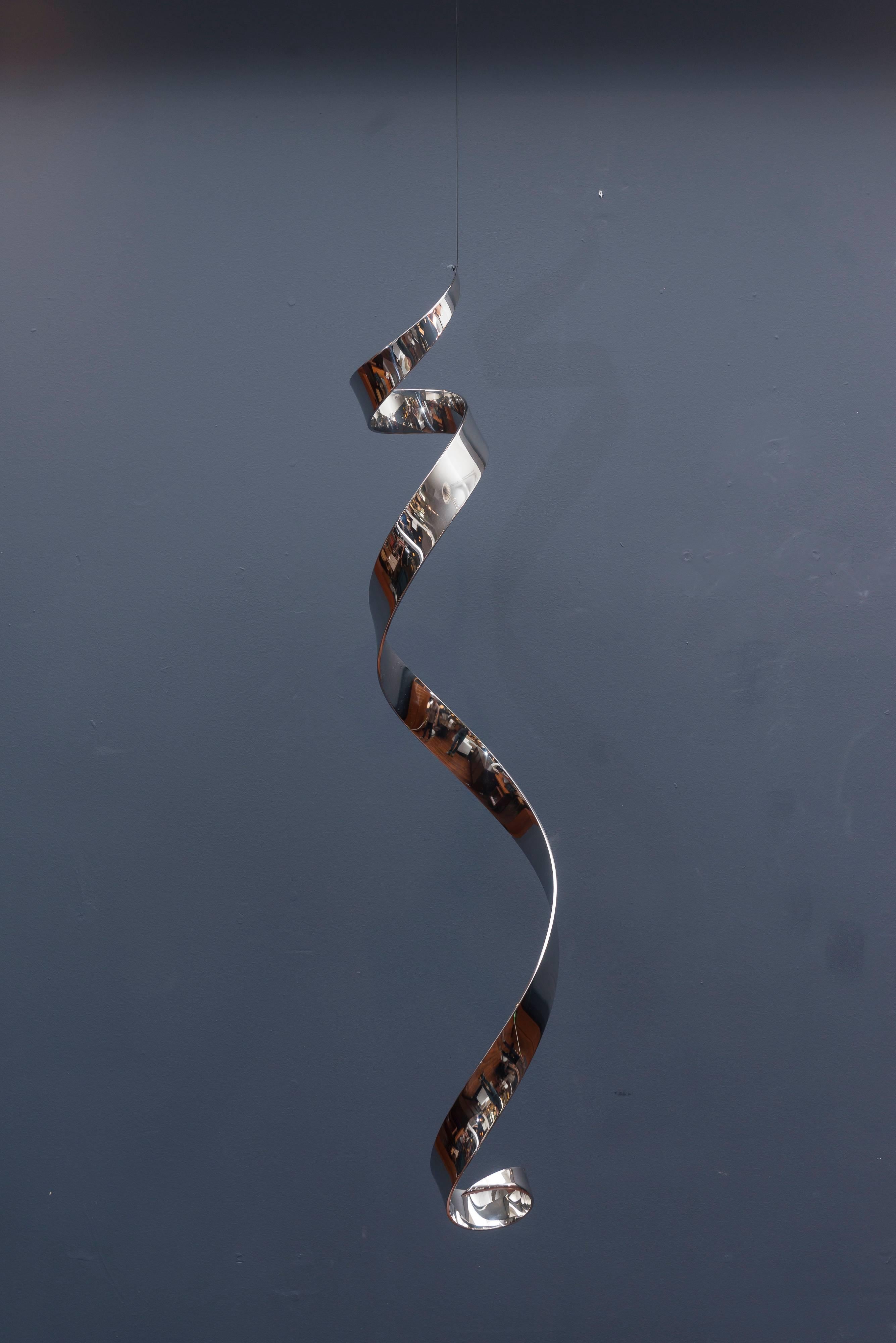 Simple and sophisticated chrome hanging sculpture from the 