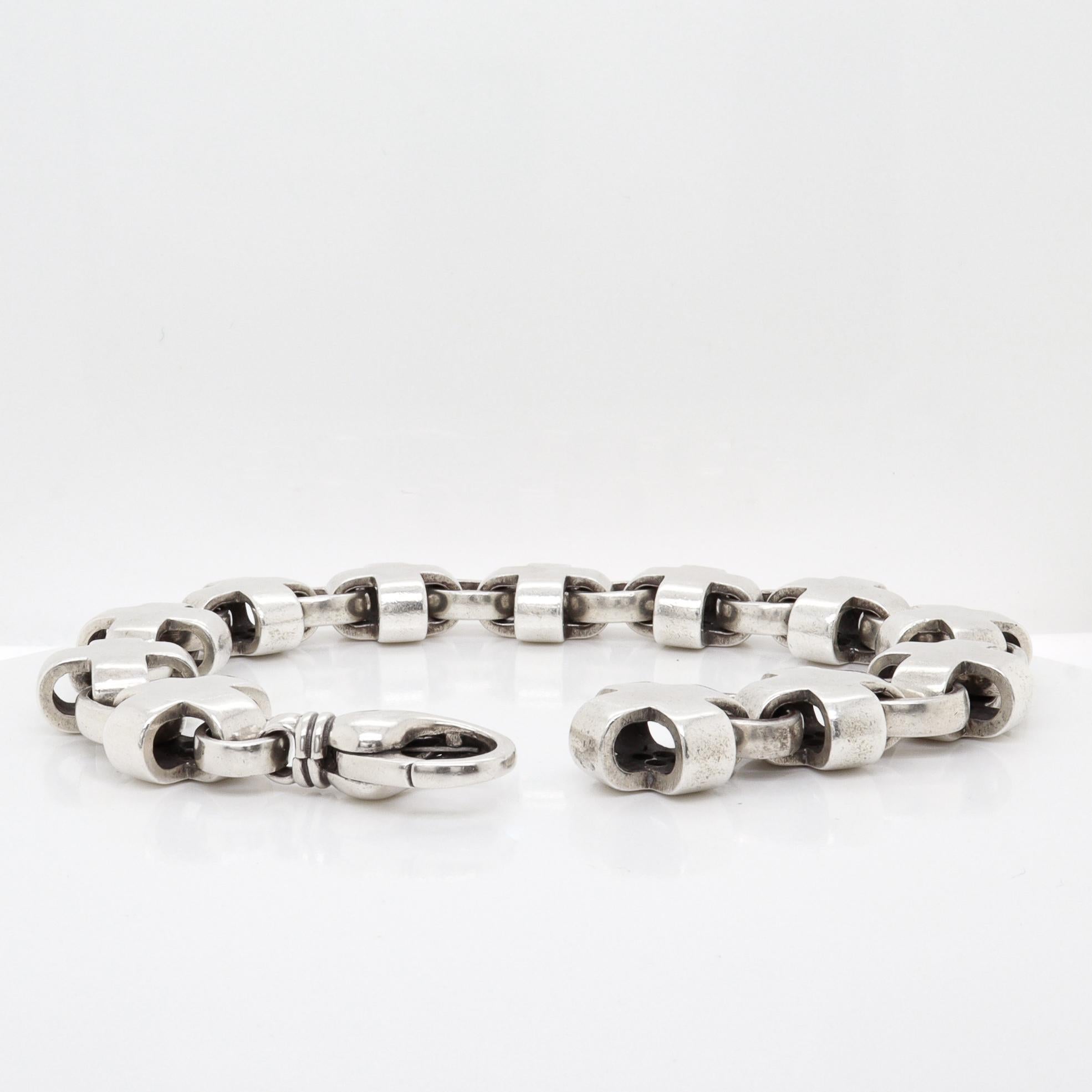 A Link en argent sterling et diamants noirs, en forme de X ou de croix David Heston en vente 6