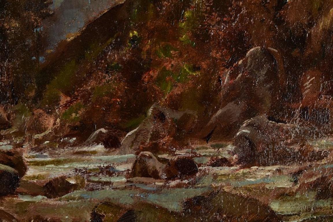 Modern David Hewitt, Listed British Artist, Landscape, Oil on Board For Sale