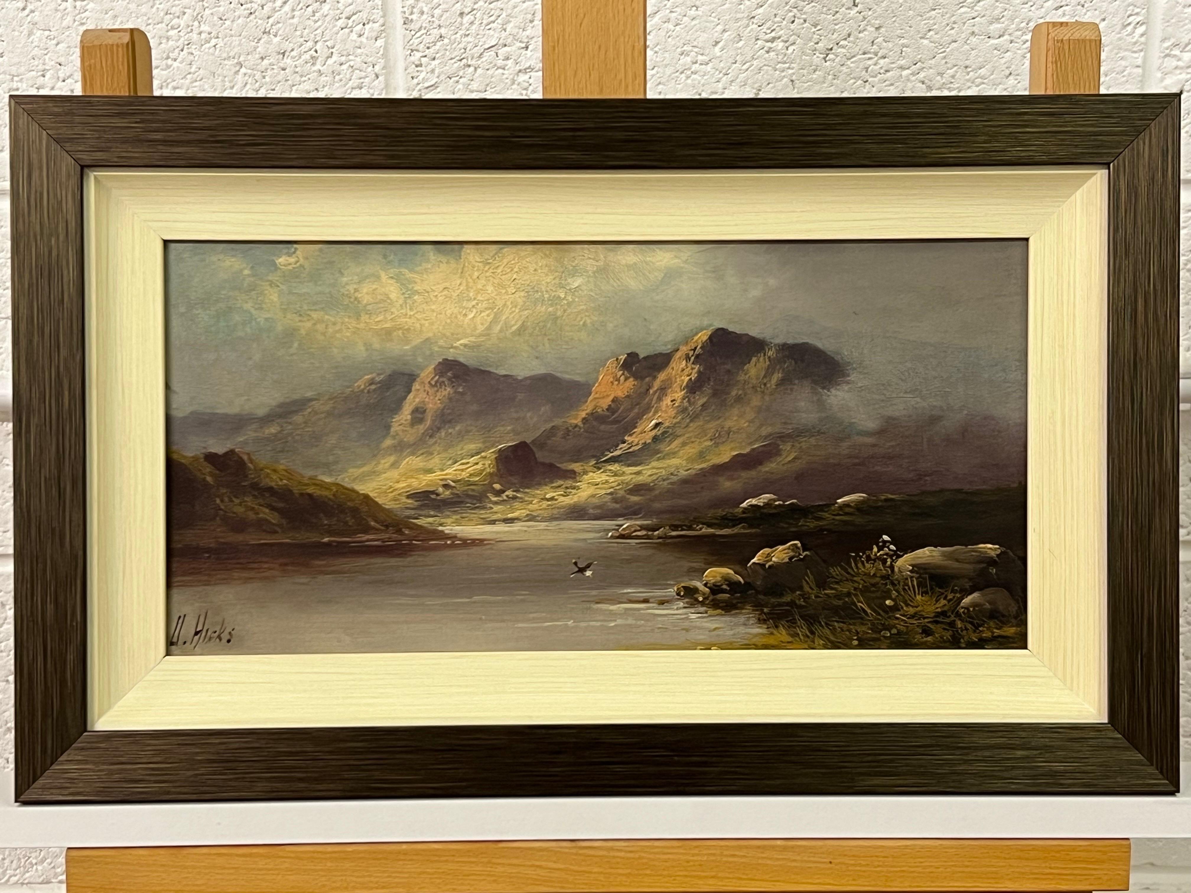 Mountain Lake Oil Painting by 19th Century British Artist Active Circa 1873–1902 For Sale 4