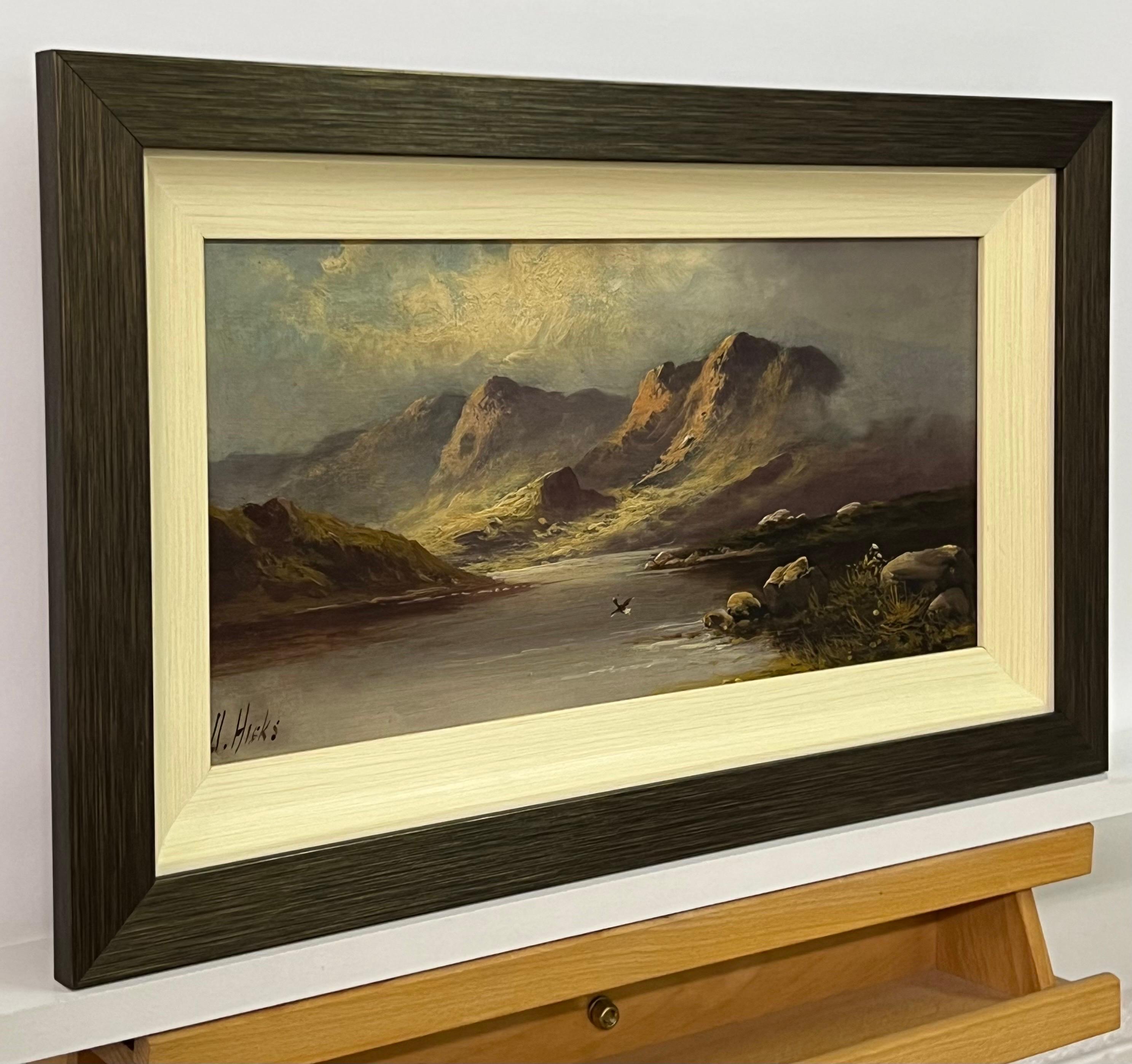 Mountain Lake Oil Painting by 19th Century British Artist Active Circa 1873–1902 For Sale 5