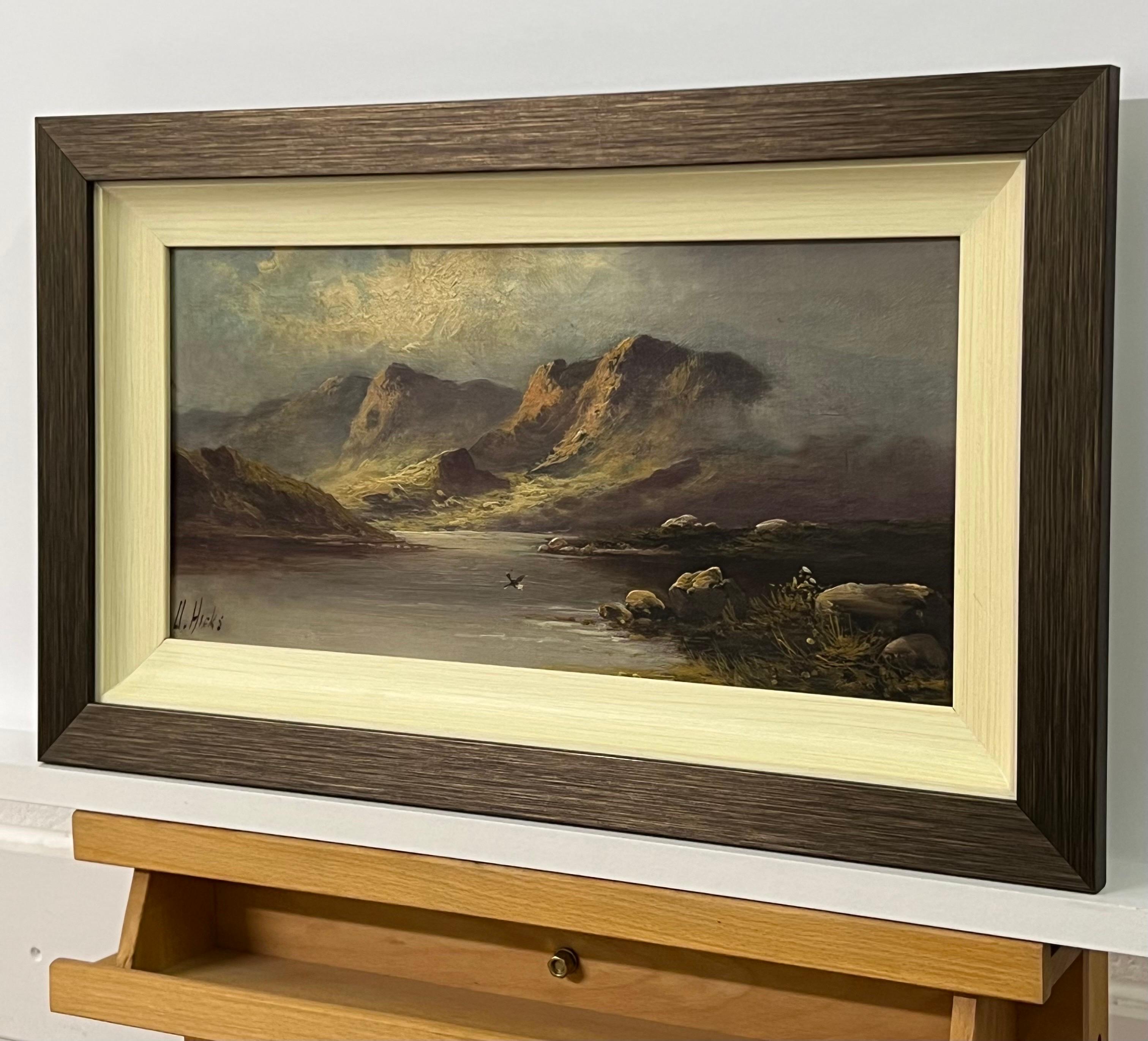 Mountain Lake Oil Painting by 19th Century British Artist Active Circa 1873–1902 For Sale 6