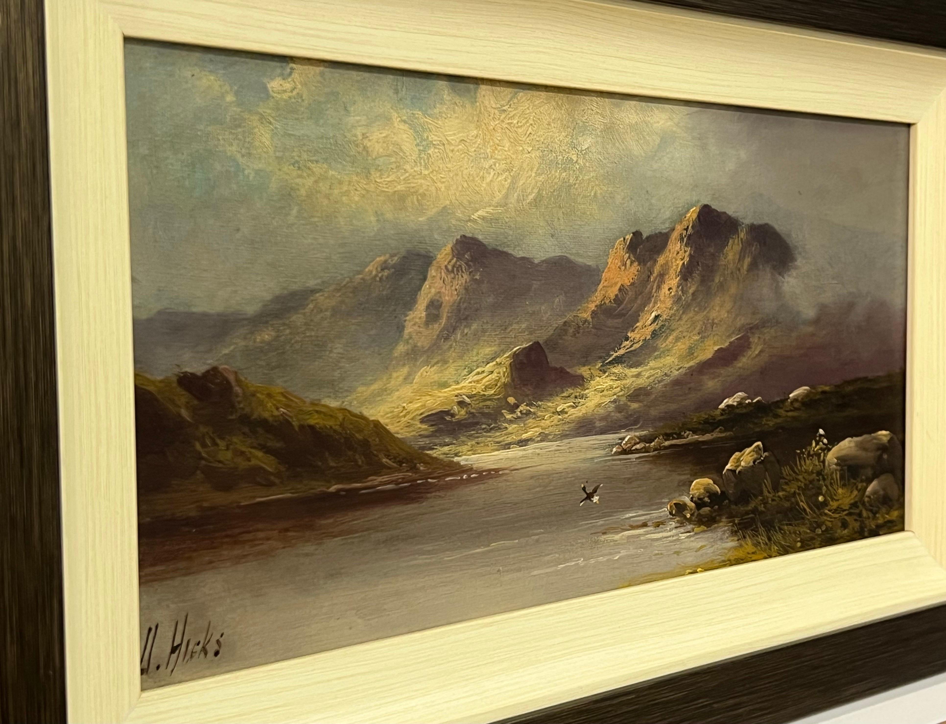 Mountain Lake Oil Painting by 19th Century British Artist Active Circa 1873–1902 For Sale 8
