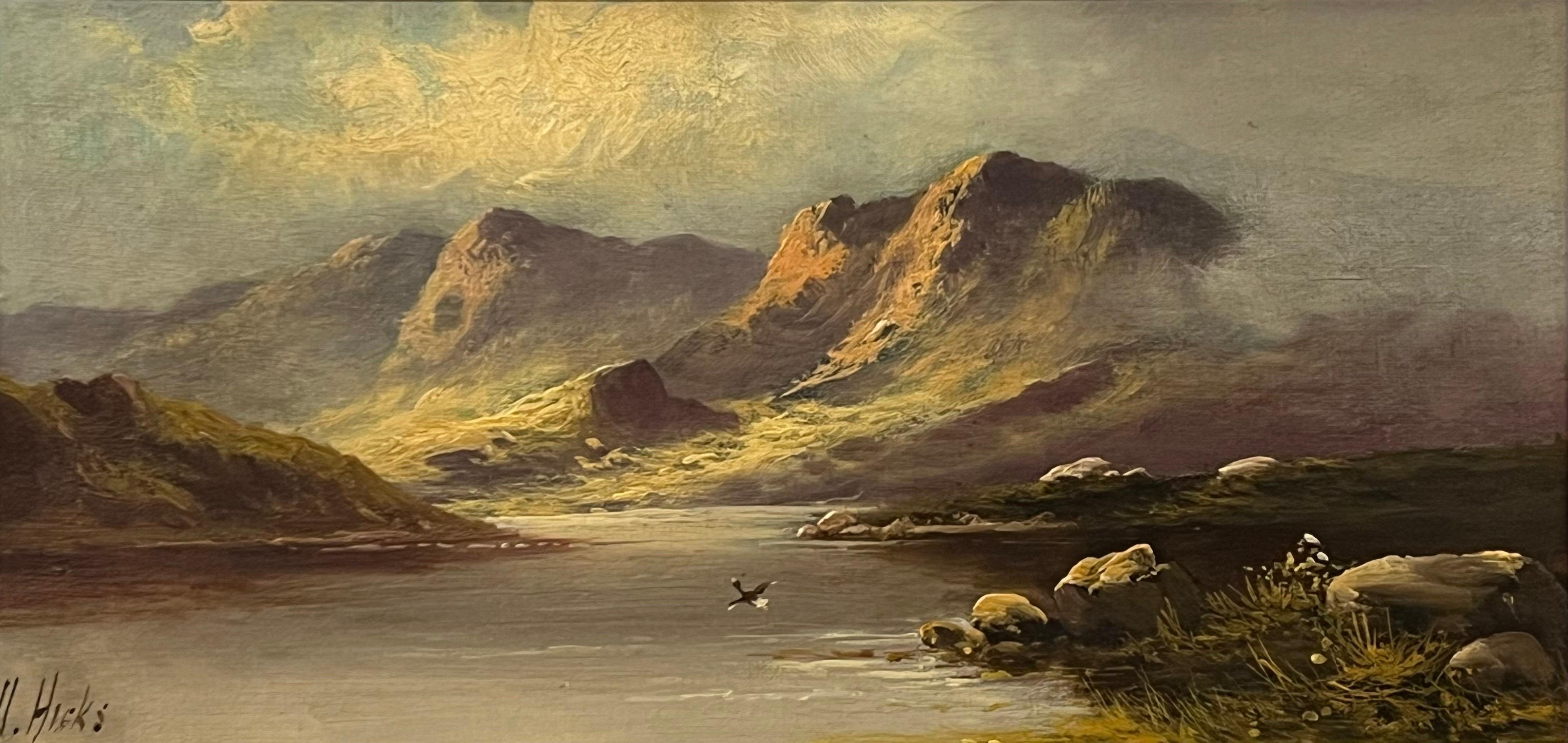 Mountain Lake Oil Painting by 19th Century British Artist Active Circa 1873–1902 For Sale 10