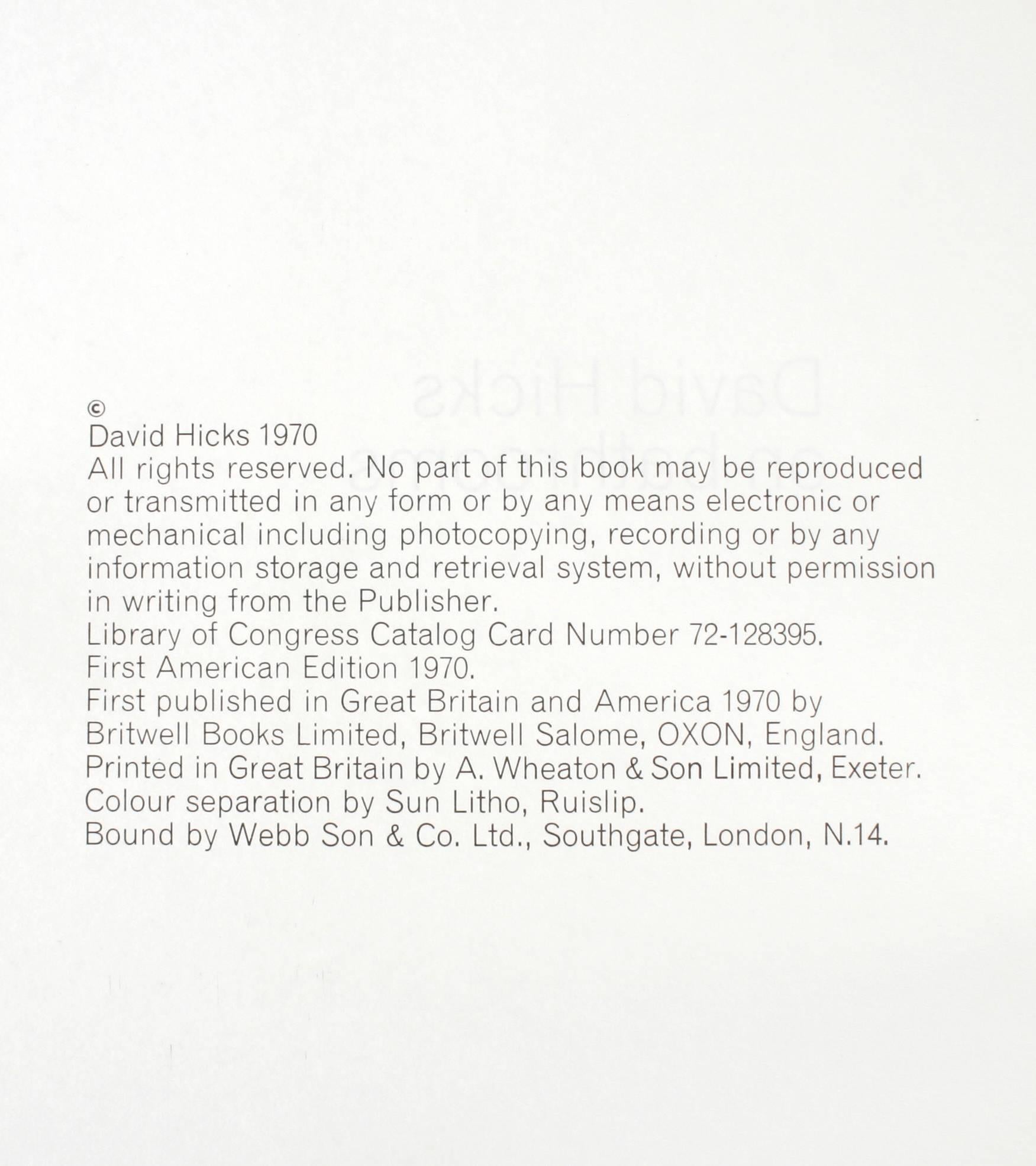David Hicks on Bathrooms, First Edition Book For Sale 10