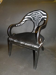 David Hicks Regency Armchair Black and White
