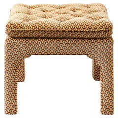 David Hicks Style Chic Upholstered Bench/Ottoman 1970s
