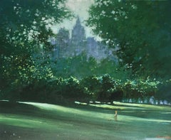 Primavera tardía, Central Park - Ciudad de Nueva York: Pintura al óleo sobre lienzo