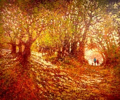 A Million Leaves - contemporary impressionism London oil painting