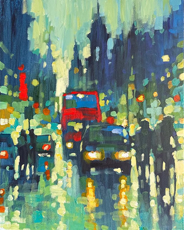 Landscape Painting David Hinchliffe - Après la pluie, les Remains Lighting