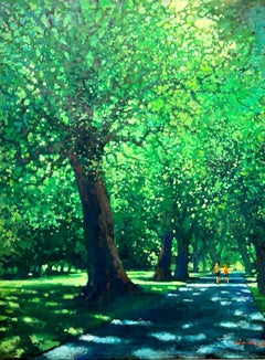 Green Park - contemporary impressionism London oil painting