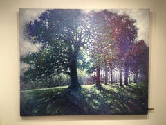 Hampstead Heath Afternoon Light - contemporary impressionism park trees