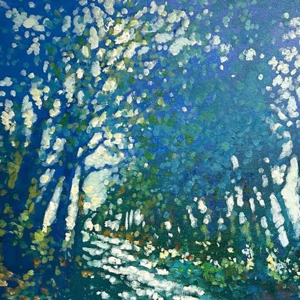 En el sendero de Hampstead Heath - impresionismo contemporáneo Londres pintura al óleo - Painting Contemporáneo de David Hinchliffe