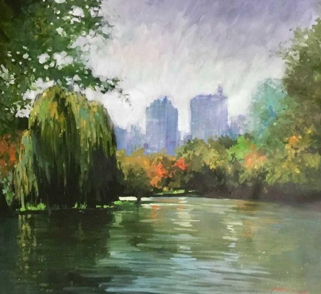 David Hinchliffe Landscape Painting - Reflections in Central Park