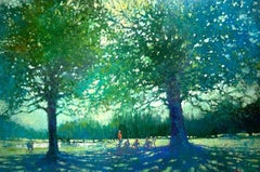 Spring Morning in Regents Park - contemporary impressionism London oil painting