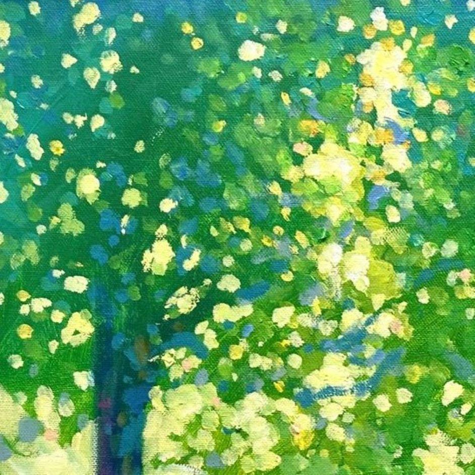 Study for Regents Park - contemporary impressionism London oil painting - Contemporary Painting by David Hinchliffe