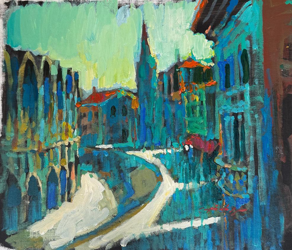David Hinchliffe Landscape Painting - The Cathedral