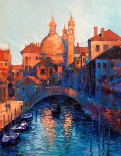 Venice Canal, Doroduro - Architectural City Scene: Oil on Canvas