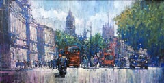 Whitehall by Day - impressionnisme contemporain London cityscape pianting traffic