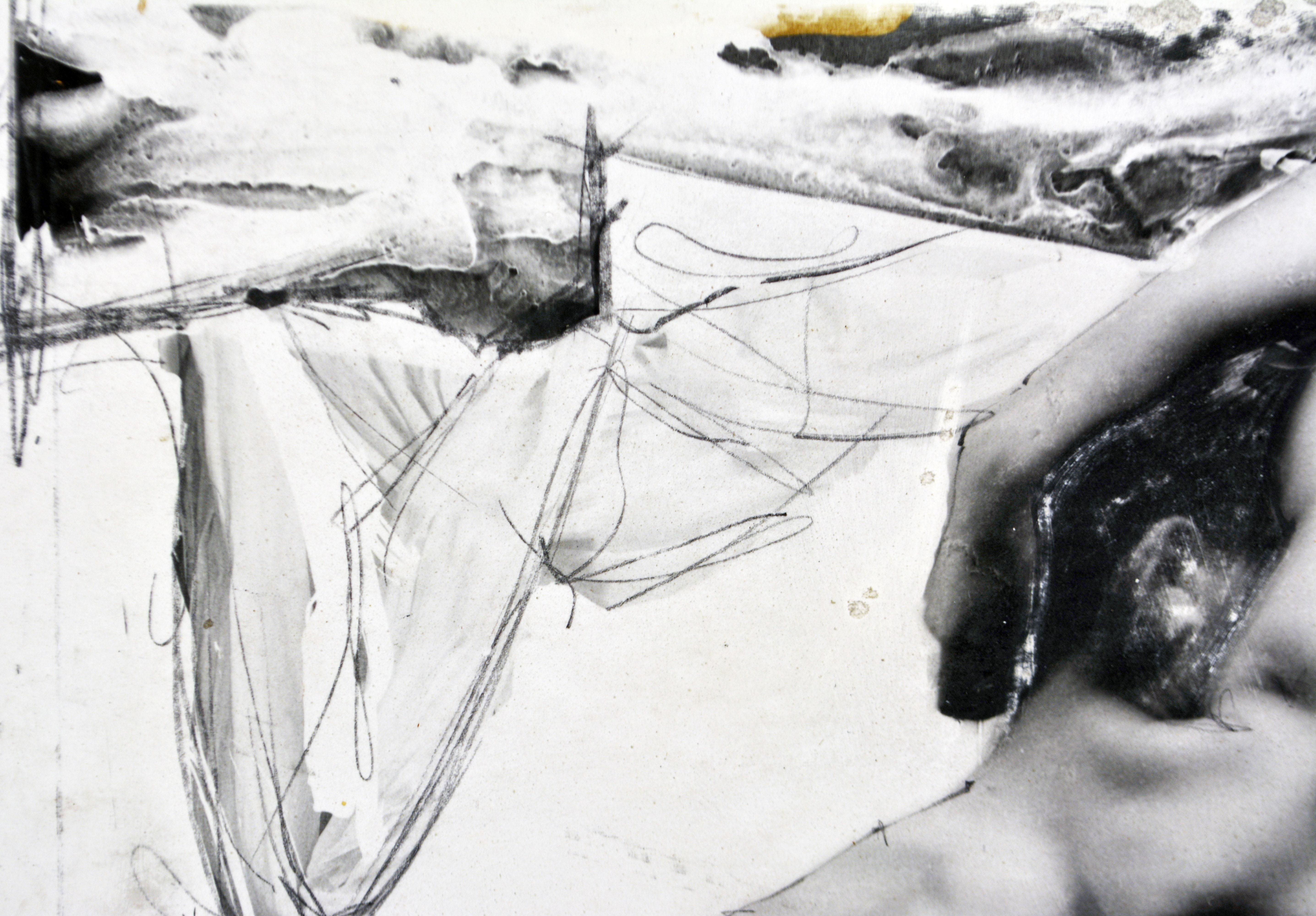 Modern David Hiscock 'Photographic Male Nude Composition' Original Signed Work, 1980's