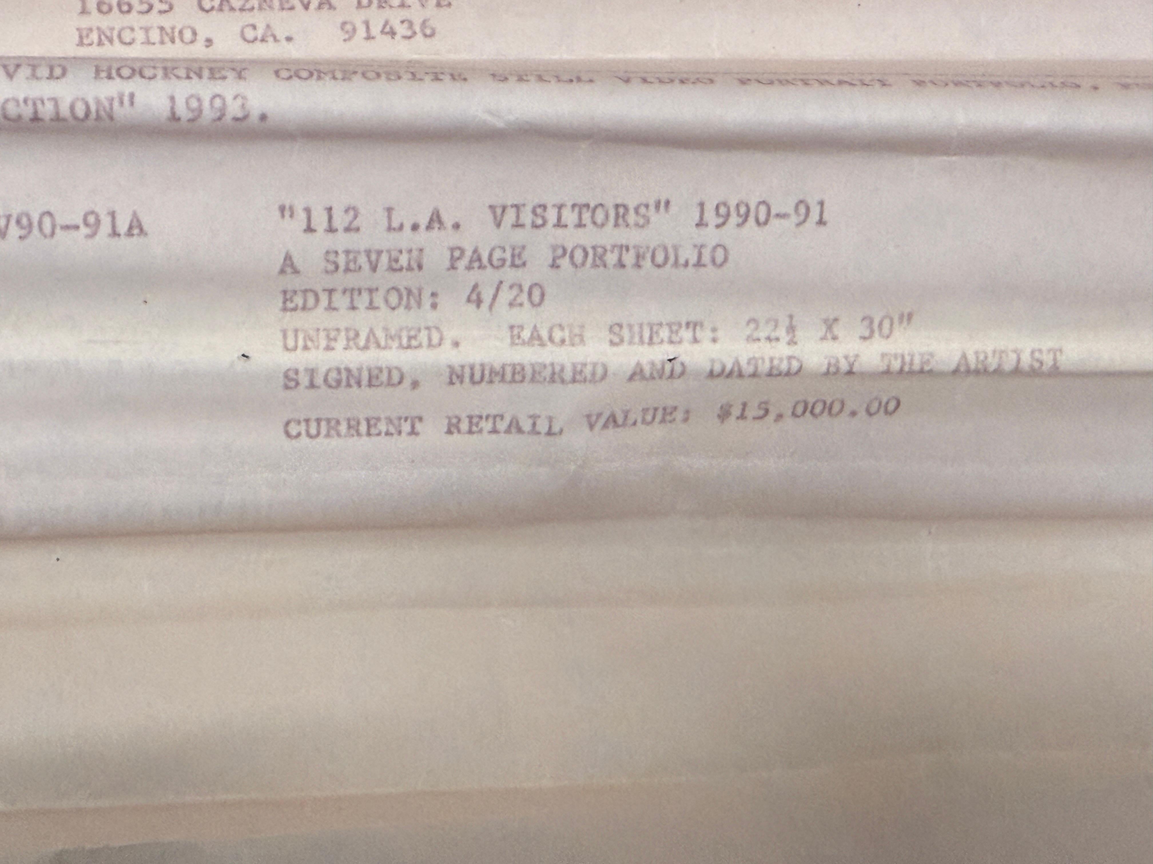 David Hockney 112 L.A. Besucher Folio 7 Lithos & Titelblatt Ed 20 Orig Quittung im Angebot 12