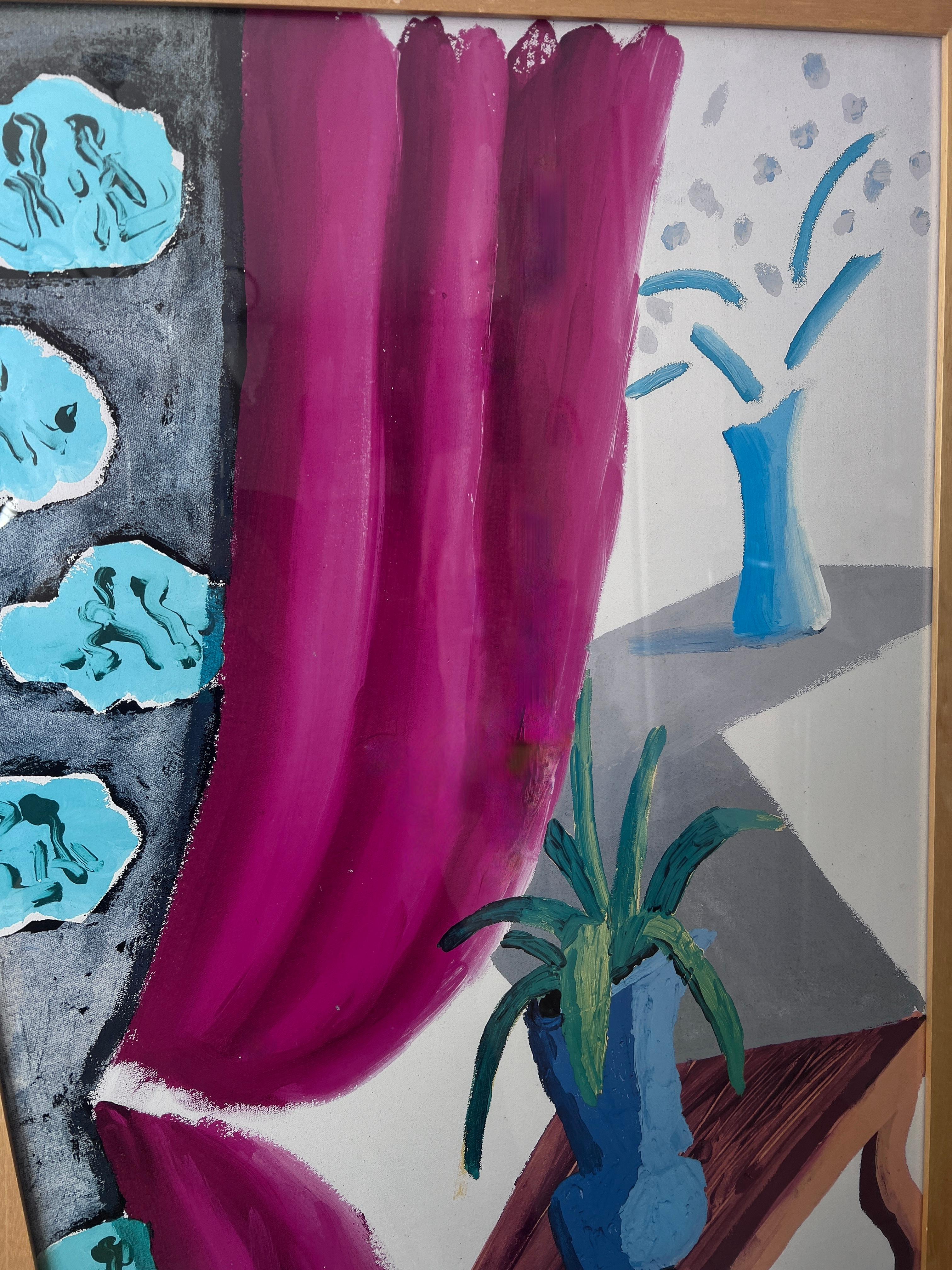 20th Century David Hockney Framed Lithograph Print Poster for 1988 LACMA Retrospective