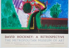 David Hockney 1988 poster for David Hockney: A Retrospective at The Metropolitan