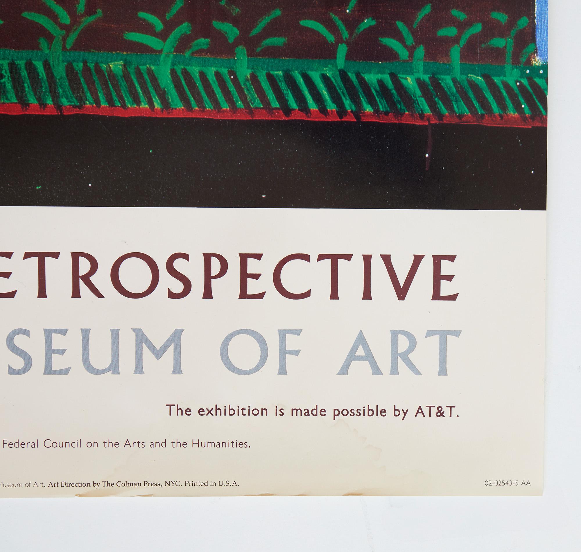 American David Hockney 1988 poster for David Hockney: A Retrospective at The Metropolitan For Sale