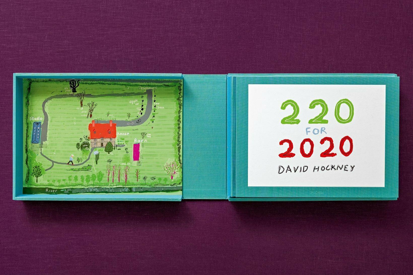 David Hockney. 220 for 2020. Limited Edition, Estate Stamped Artist Book & Box In New Condition In Los Angeles, CA