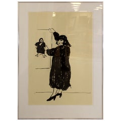 David Hockney Ann Looking At Her Picture, signierte Lithographie, 1980