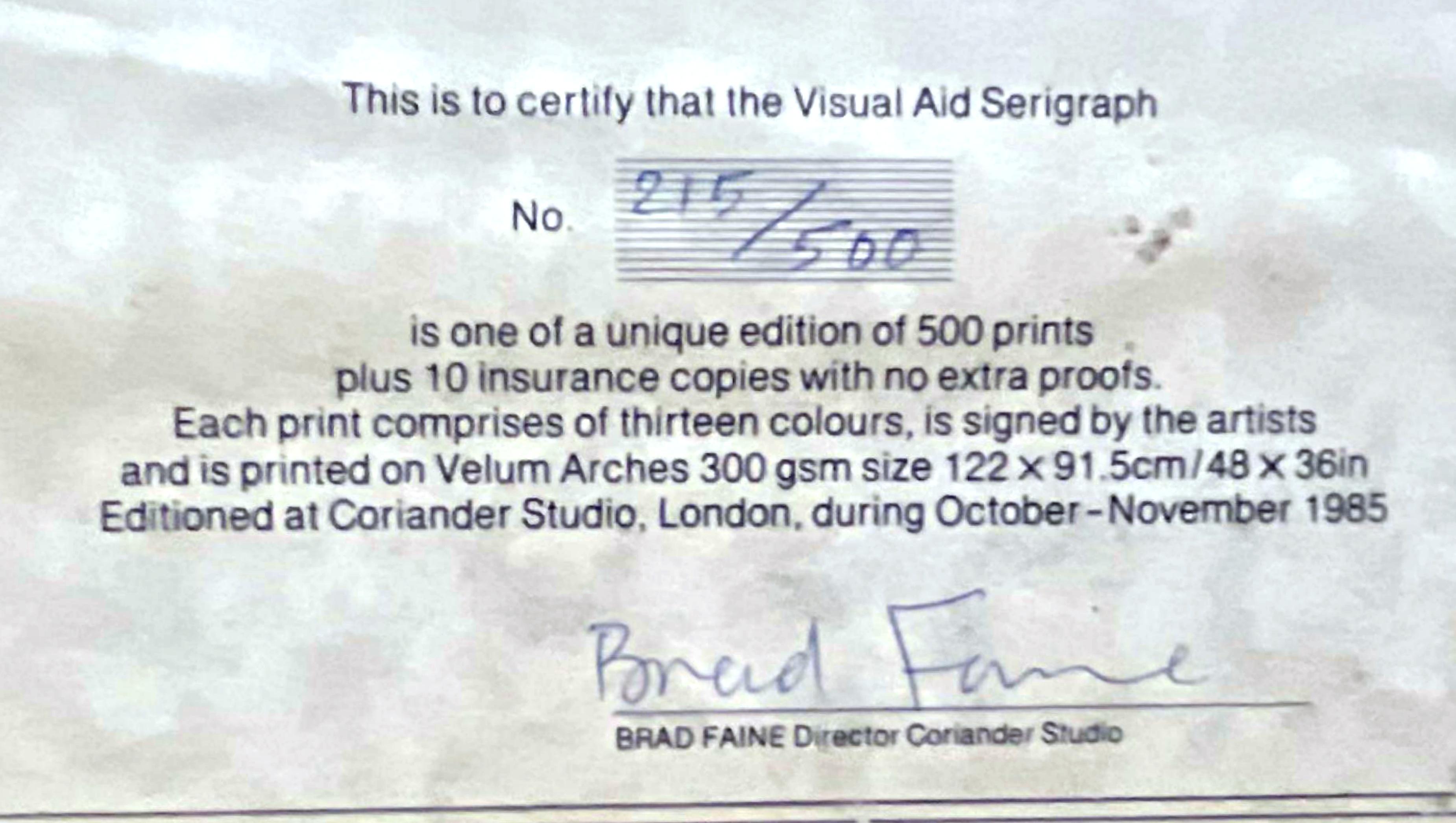 Visual Aid for Band Aid SIGNED 104 British artists: David Hockney, Bridget Riley For Sale 6
