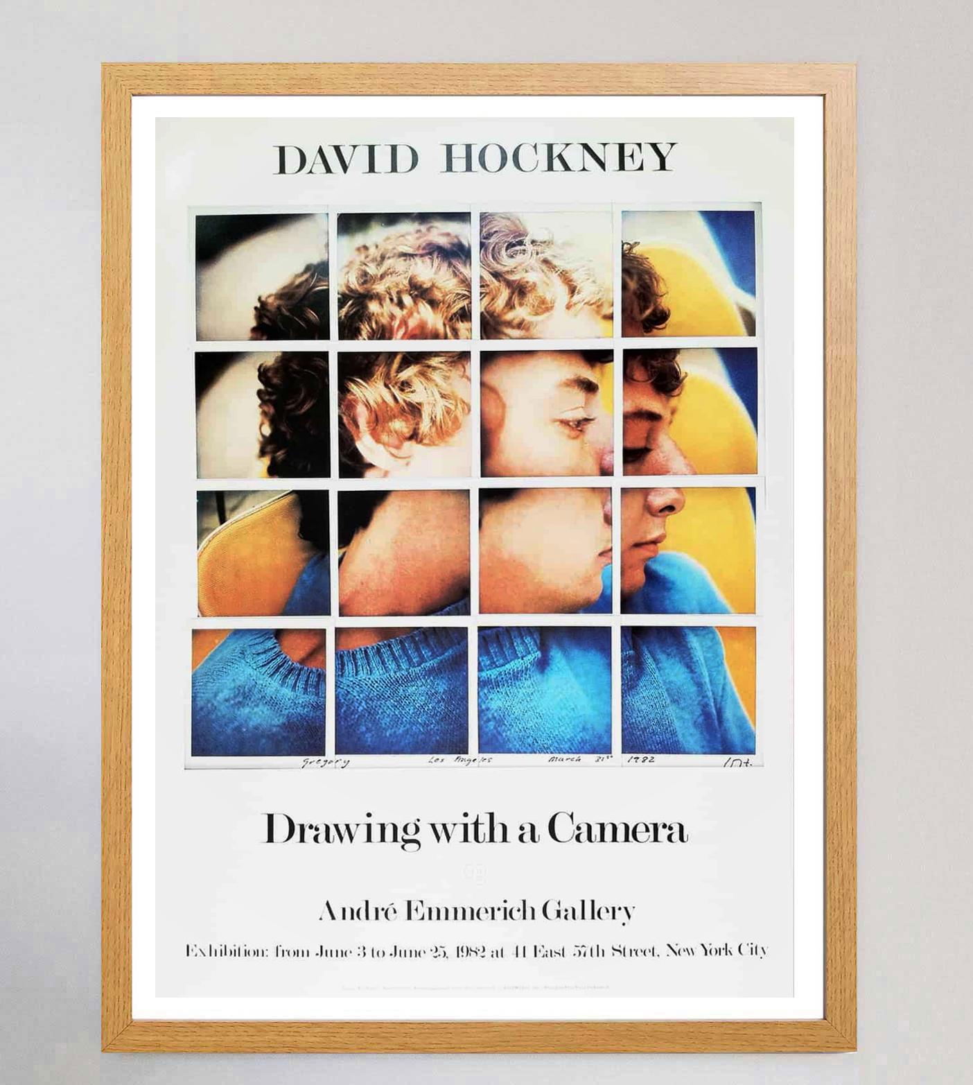 David Hockney – Zeichnung mit einer Kamera – Andre Emmerich Galerie Originalplakat im Zustand „Gut“ im Angebot in Winchester, GB