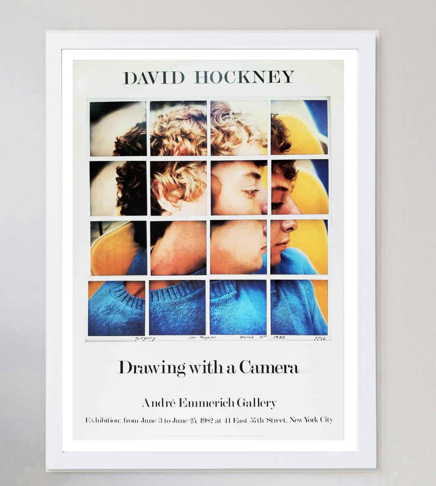 David Hockney – Zeichnung mit einer Kamera – Andre Emmerich Galerie Originalplakat (Ende des 20. Jahrhunderts) im Angebot