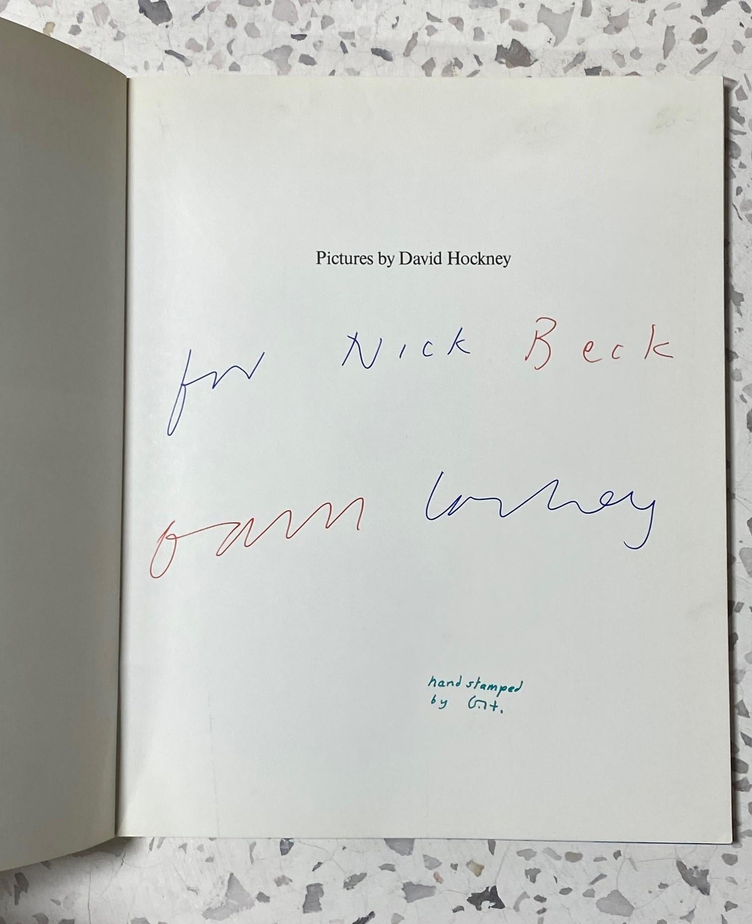 David Hockney Livre signé à la main Première édition Pictures by David Hockney, 1979 en vente 1
