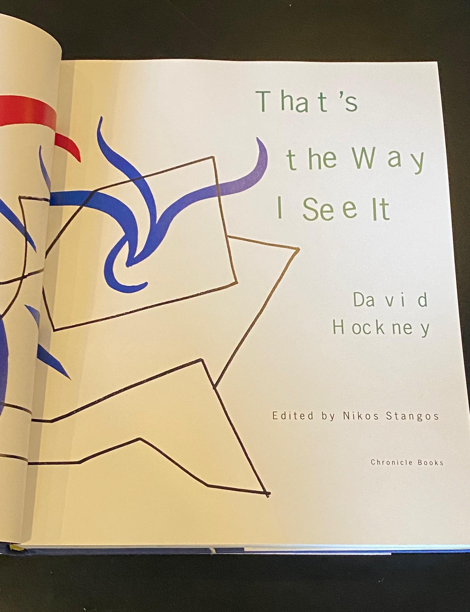 David Hockney, libro firmato e timbrato a mano, prima edizione, That's The Way I See It (Il modo in cui lo vedo) In condizioni buone in vendita a Studio City, CA