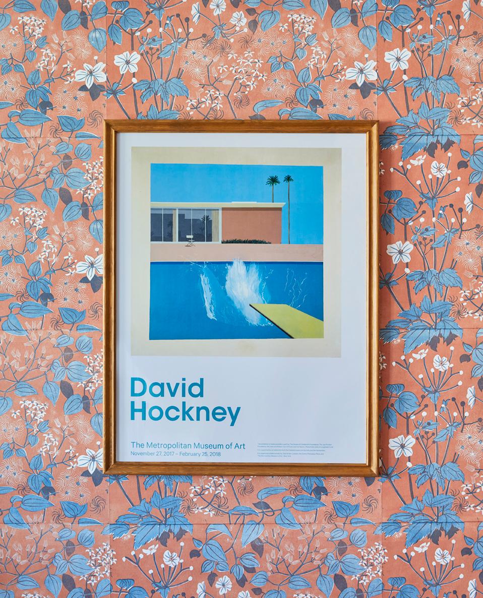 David Hockney exhibition poster from The Metropolitan Museum of New York blockbuster retrospective, 2017-2018.

Coupled with a lovely antique frame. 

