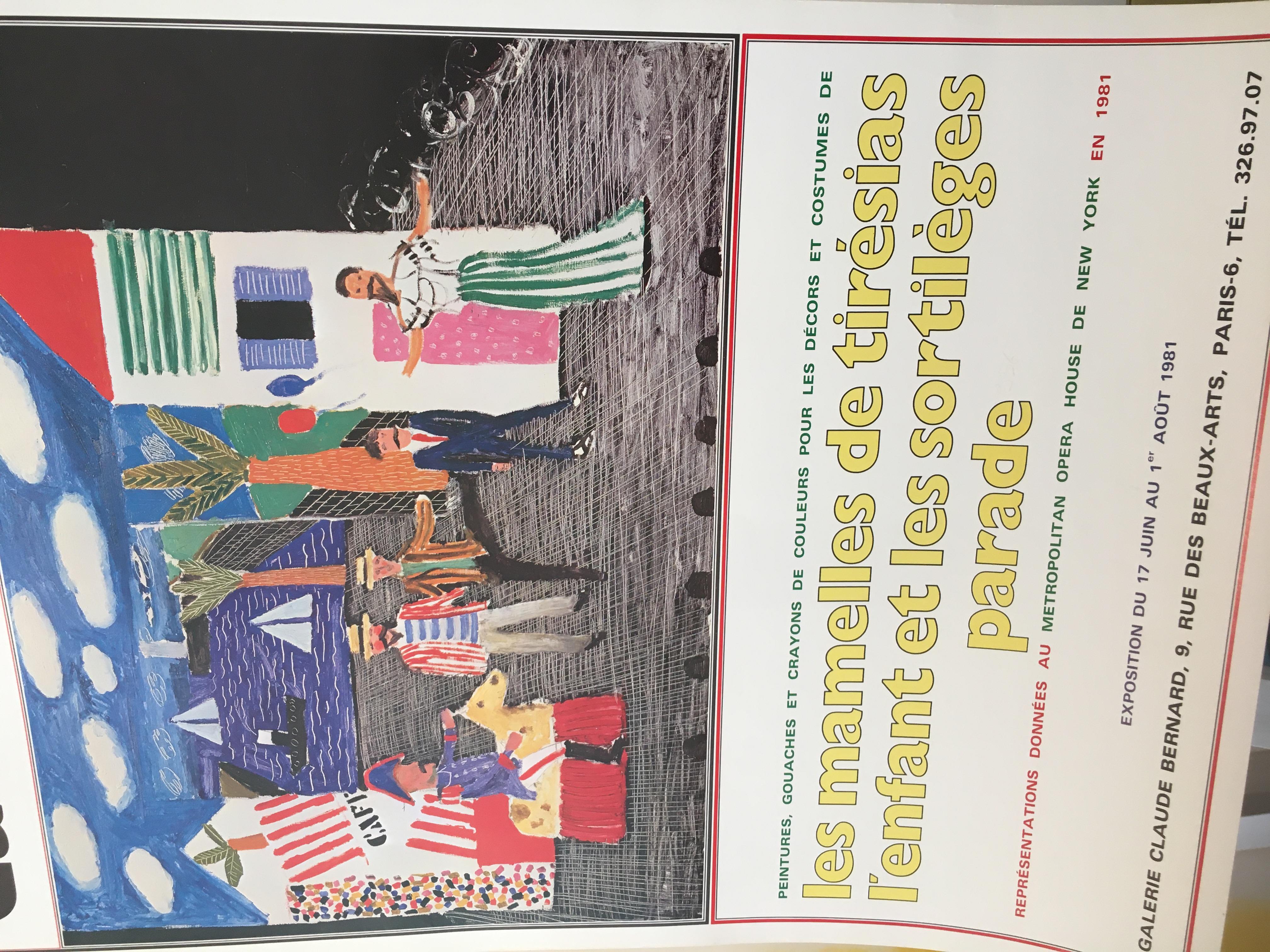 Paper David Hockney Original Exhibition Poster, “THE PARADE OUTDOORS” 1981 For Sale