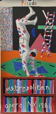 David Hockney Original Vintage Poster 'Parade Metropolitan Opera New York 1981'