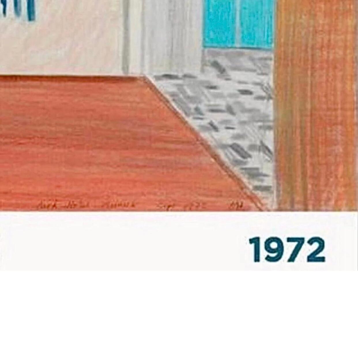 Danish David Hockney Park Hotel Munich Original Exhibition Lithograph Poster Denmark For Sale